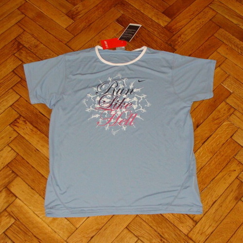 Nike Ladies Run Like Hell Jersey Womens Original Shirt Sky NEW