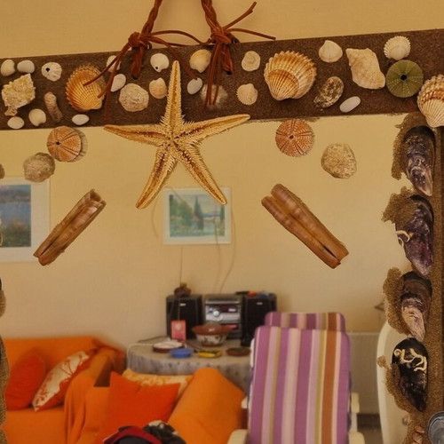 Wall mirror with seashells 66x86cm new