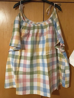 Πουκαμίσα Next plus size πολύχρωμη με μανίκι και ανοιχτούς ώμους σαν καινούργια