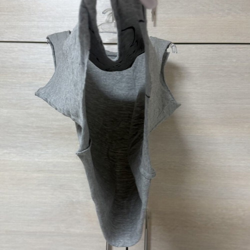 Oysho 100% cotton tank crop top with knot, like new, grey