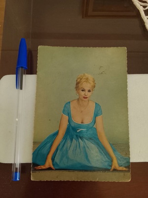 Vintage German postcard with French actress Mylène Demongeot Krüger used
