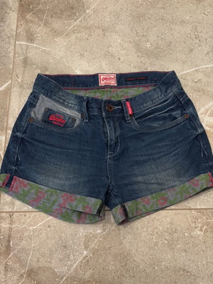 Superdry denim shorts size 26 like new, blue