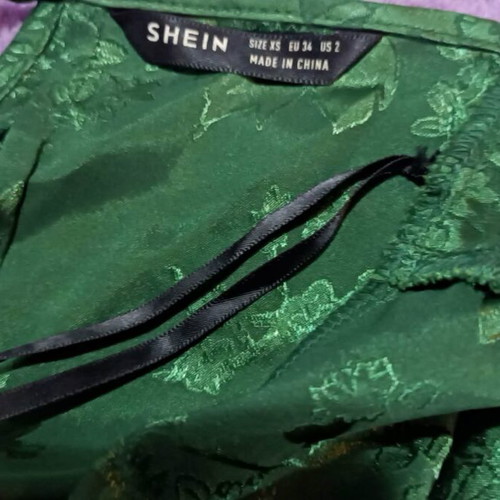 Shein dark green backless dress new, size XS