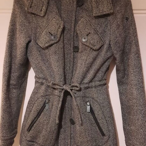 Women's parka edc by Esprit like new, size S, wool texture with hood and fur
