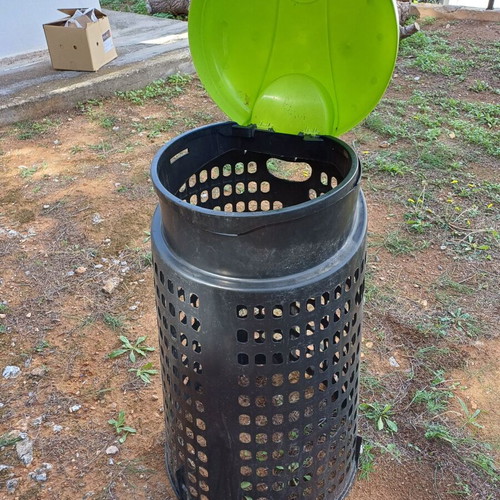 Garbage and recycling bins used, set of 2, 110 lt capacity