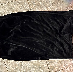 Μαύρη βελουδινη φούστα M-L midi