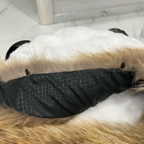 Fur women's raccoon collar new, brown, length 120 cm