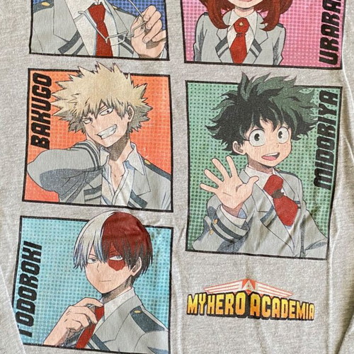 My Hero Academia Benetton long-sleeve shirt for girls 13-14 years like new, gray