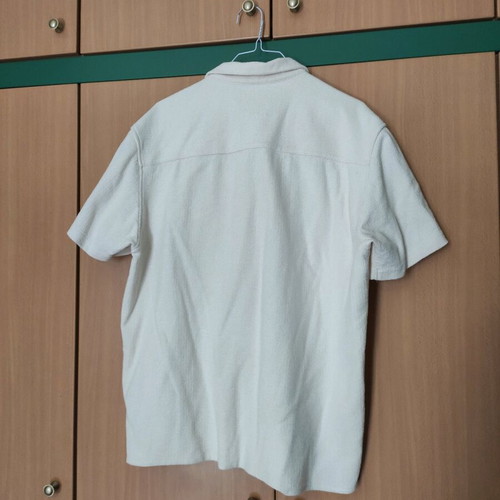Zara men's shirt ecru new, cotton with rustic effect XL