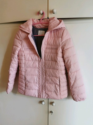 Zara fall jacket used for girl 10-12 pink with detachable hood