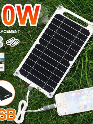 Ηλιακό πάνελ 10W με USB καινούριο, φορητή τροφοδοσία για κάμπινγκ και τροχόσπιτο