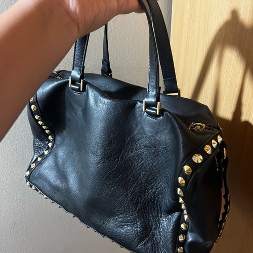 Zara leather handbag used, black