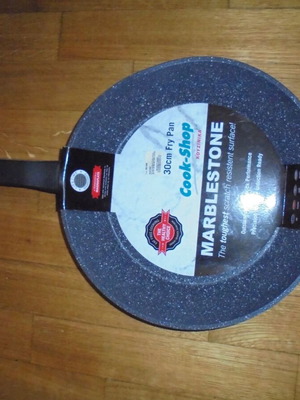Cook-Shop Marblestone Aluminum Frying Pan 30cm with Nonstick Coating and Small Warp