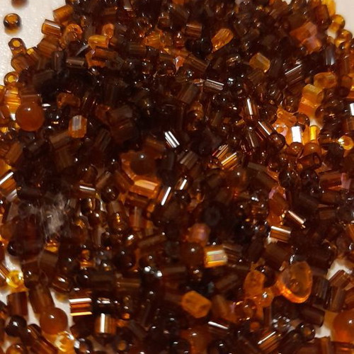 Glass seed beads brown translucent new