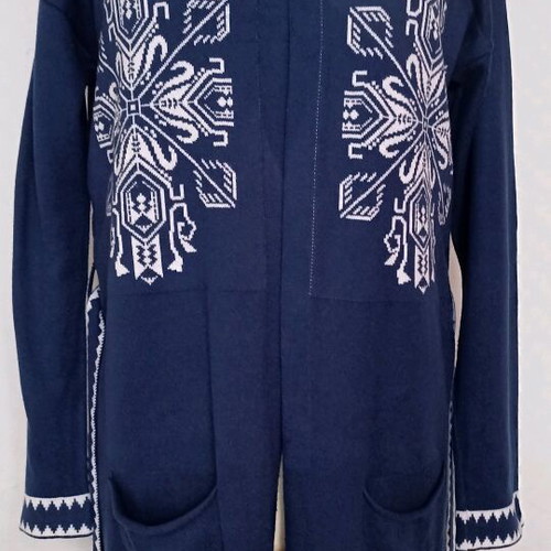 Aggel Knitwear cardigan knit, like new, size S/M, white-blue