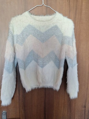 Pullover unused, size M, white and pink