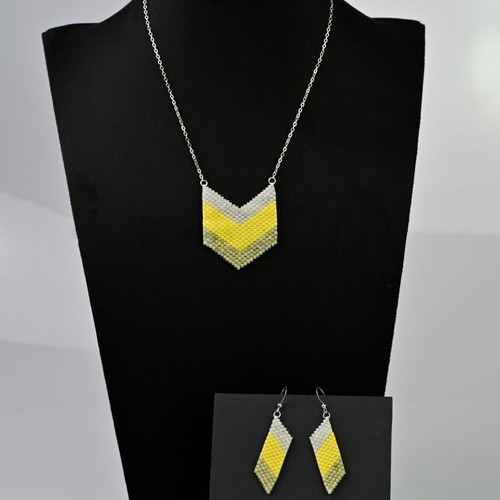 Lemon Freshness jewelry set custom made, necklace and earrings