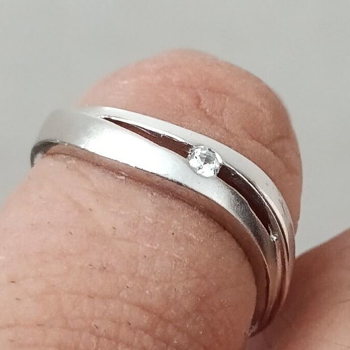 White Gold Ring 585 14K with Brilliant, like new, size 54, 2.1g