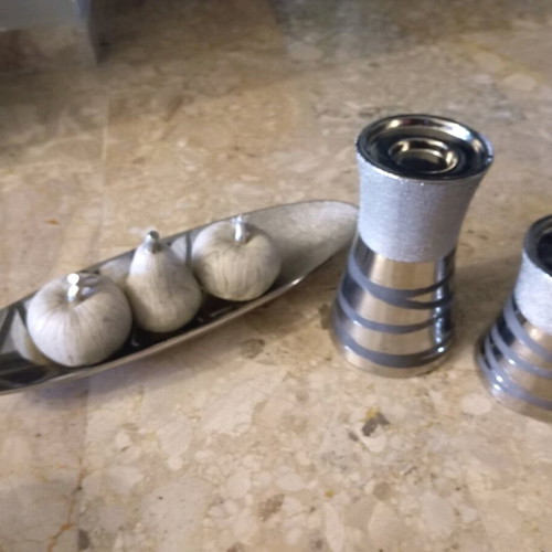 Set of vases with decorative items used