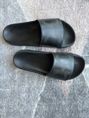 Ferragamo slides used, very comfortable, black and gold