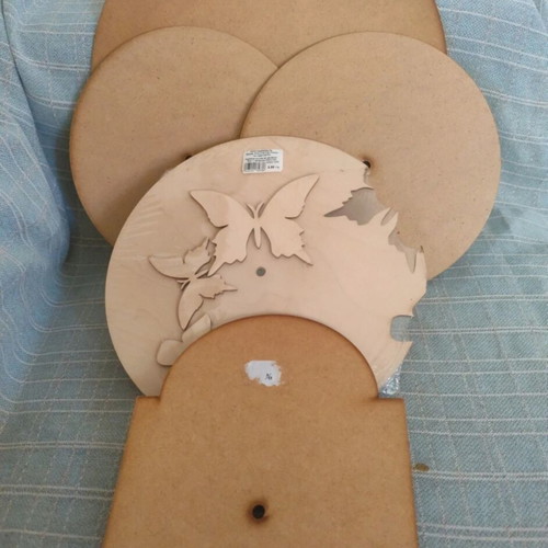 MDF watch bases set, 5 pieces, beige