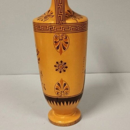 Decorative ceramic lekythos like new, Apollo and Artemis