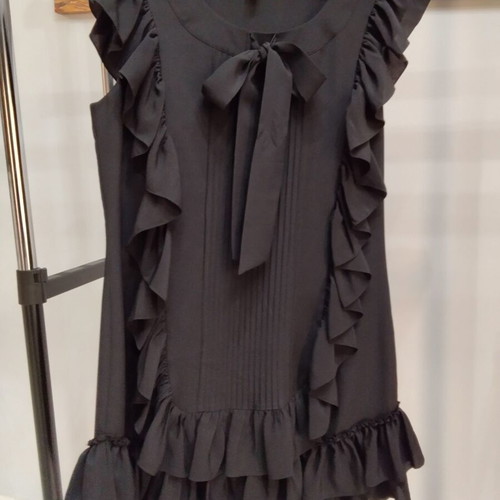 Ted Baker black dress size L like new with ruffles and bow