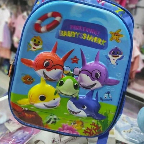 School bag with 3D shark design new