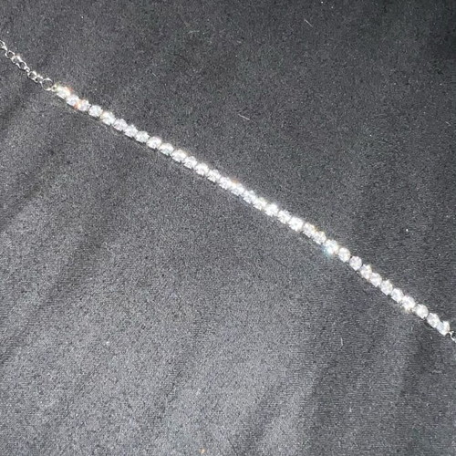 Tennis bracelet stainless steel diamond new, white silver