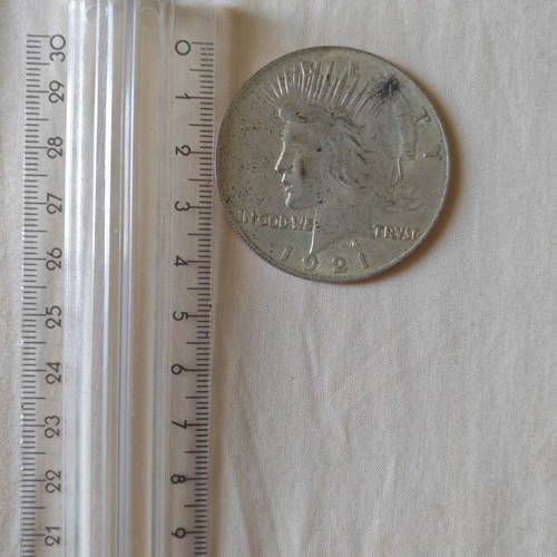 Silver 1921 United States One Dollar Coin, Very Fine