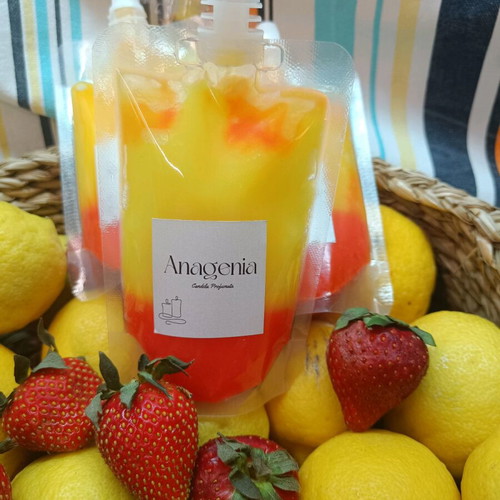 Squeezable Granita Wax Melt with Strawberry and Lemon Scent 100gr new
