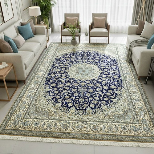 Nain Habibian rug from Iran 9 sq.m like new, high-quality silk