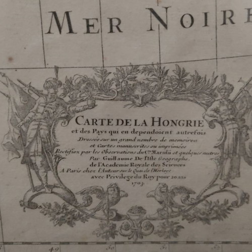 Engraving print with Europe map 1703 used