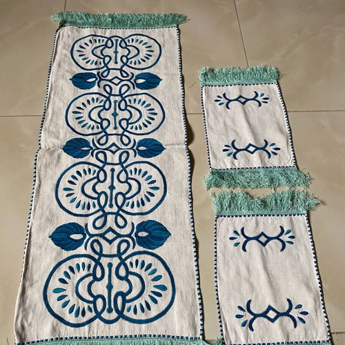 Traditional vintage table runner used