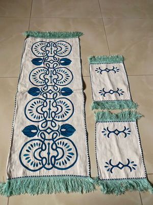 Traditional vintage table runner used