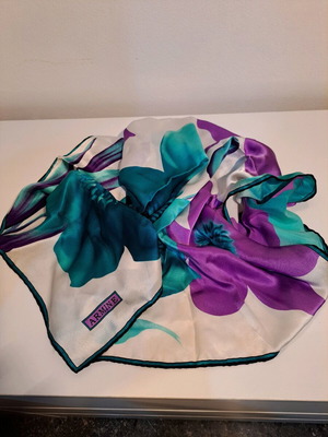 Armine Silk Scarf with Flowers 86x86 cm like new