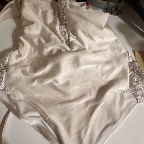 White one-piece swimsuit with lace like new