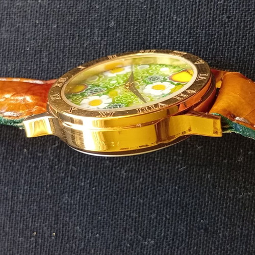 Murano gold-plated watch 32 mm new, Swiss quartz