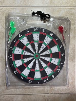 Στόχος dartboard διπλής όψης με 3 βέλη μεταχειρισμένος, οικονομικό πακέτο