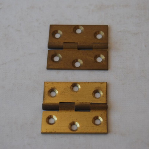 Bronze hinges like new, pair, 4 cm