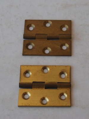 Bronze hinges like new, pair, 4 cm