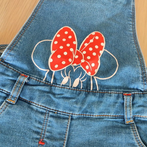 Minnie Disney overalls for girls 5-6 years like new with matching t-shirt