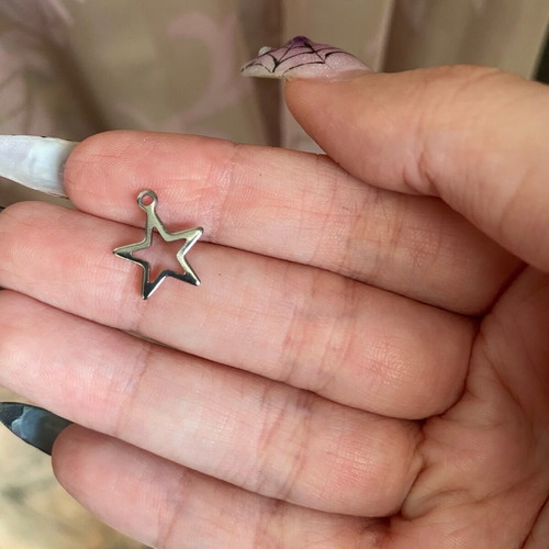 Steel stars for jewelry making, pack of 10, new