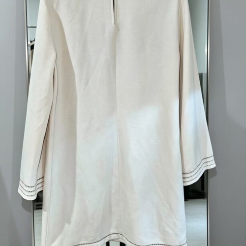 Mango dress like new with sleeve and hem details beige size M