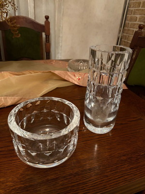 Kosta Boda vase and bowl set like new