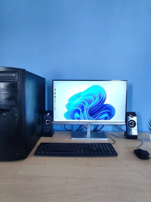 Desktop computer with peripherals, AMD FX-4100 CPU, 6GB RAM, NVIDIA GT 210