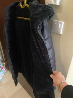 Prince Oliver medium reversible jacket with synthetic fur like new, black