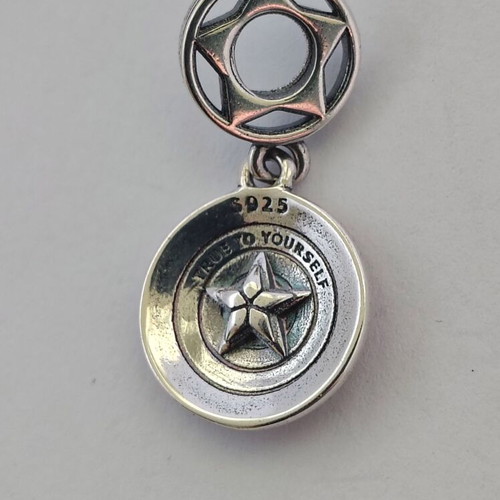 Captain America Shield Charm silver S925 with enamel, new