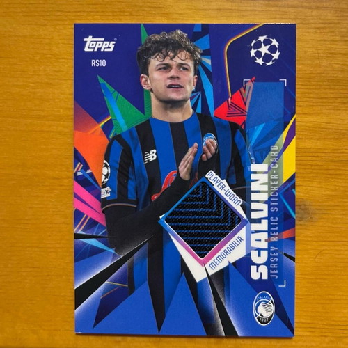 Scalvini Jersey Relic Player Worn Card like new /200 Topps Champions League