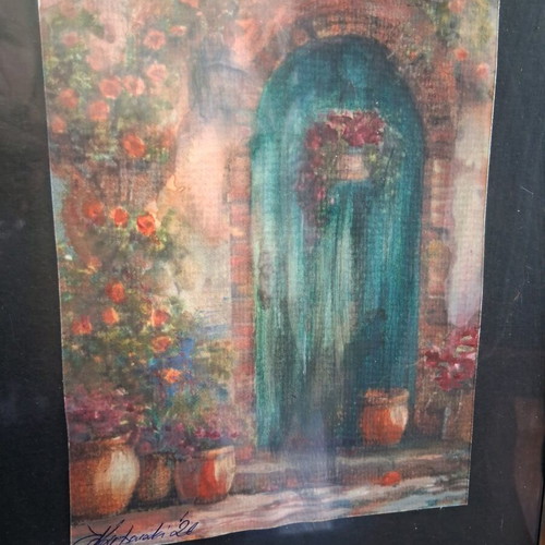 Watercolor painting in wooden frame like new, 20×30cm signed